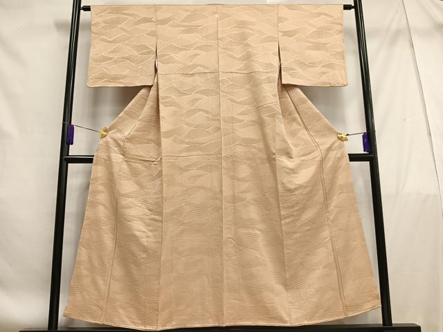 平和屋着物■上質な色無地　立波地紋　雄黄色　正絹　逸品　AABF1153oa