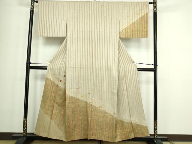 Kimono - 平和屋着物■訪問着　駒刺繍　花松文　金彩　正絹　逸品　DABA9744sf