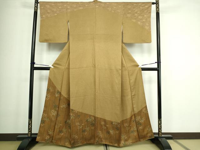 平和屋着物■訪問着　笹竹文　金彩　正絹　逸品　DABA9750sf