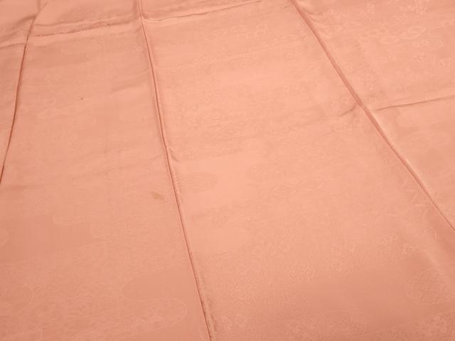 平和屋着物■上質な色無地 亀甲花地紋 甚三紅色 正絹 逸品 DABA9772sf