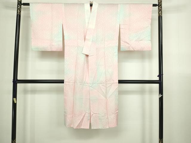 平和屋着物■長襦袢 無双仕立て 紗綾形地紋 暈し染め 正絹 逸品 DABA9796sf