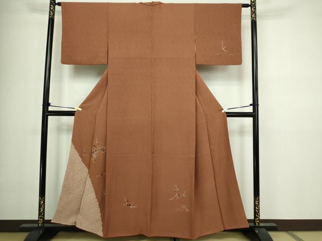 平和屋着物■訪問着　絞り　枝花文　正絹　逸品　DABA9825sf