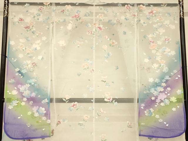 平和屋の平和屋本店●夏物 お引きずり・お引き摺り・引き振袖 和装 結婚式 舞妓 芸妓 芸者 衣装 オーガンジー 舞花文 金銀彩 金糸 AABK8378fw｜アングル3