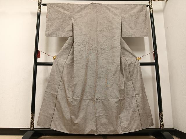 平和屋着物■上質な紬　草木文　正絹　逸品　AABF0168ph