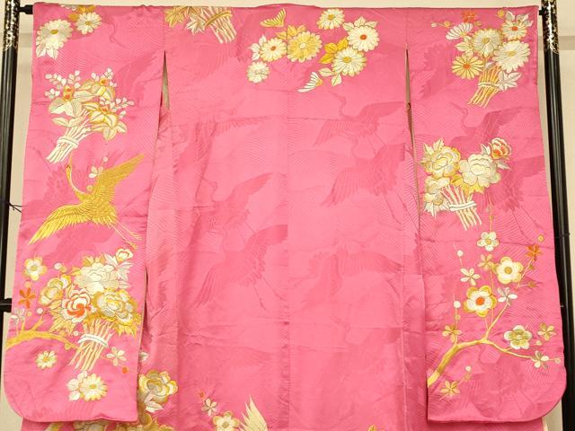 平和屋の平和屋本店●お引きずり・お引き摺り・引き振袖　和装　結婚式　舞妓　芸妓　芸者　衣装　総刺繍　飛鶴枝梅文　金銀糸　逸品　AABK8384fw｜アングル3