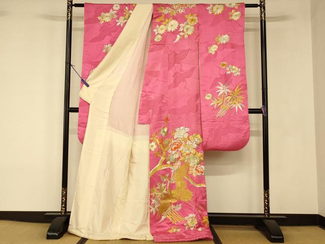平和屋の平和屋本店●お引きずり・お引き摺り・引き振袖　和装　結婚式　舞妓　芸妓　芸者　衣装　総刺繍　飛鶴枝梅文　金銀糸　逸品　AABK8384fw｜アングル2