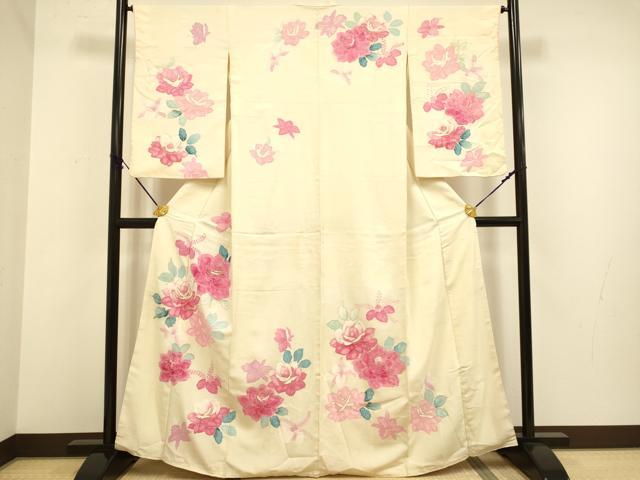 平和屋着物■訪問着　駒刺繍　草花文　金彩　正絹　逸品　DABA8697du