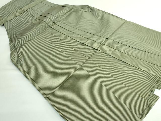 平和屋着物●極上　男性　馬乗り袴　縞　反端付き　逸品　DZAB3191　kh6