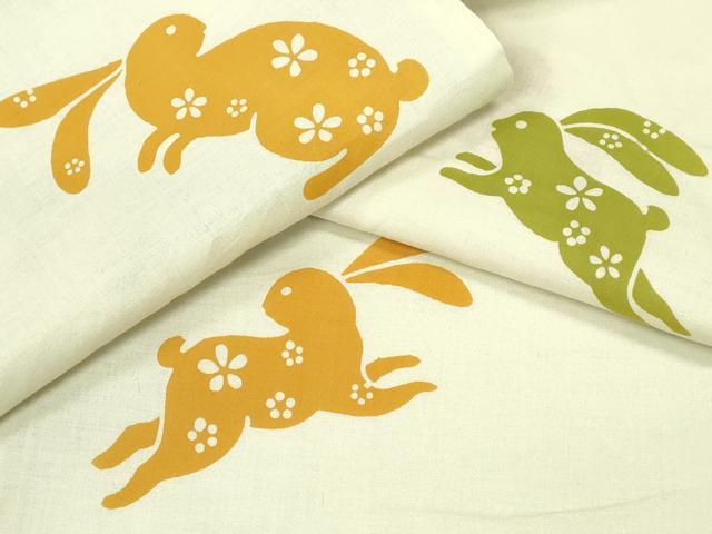 平和屋着物∴夏物　浴衣　花兎　綿　逸品　CABB6705ng