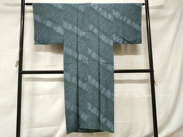 平和屋着物■男性　長襦袢　袷　絞り　斜線文　正絹　逸品　CABE7990ev