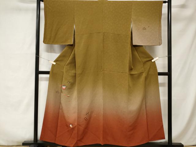 平和屋着物■訪問着　刺繍　霞文　吉祥文　暈し染め　正絹　逸品　CABA6946ev