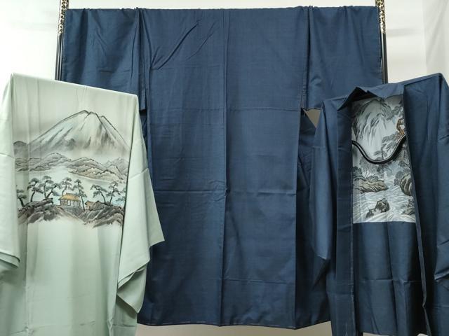 平和屋着物●男性　本場大島紬　アンサンブル・長襦袢セット　100亀甲　総詰め　キングサイズ　正絹　逸品　未使用　CABB4768yc