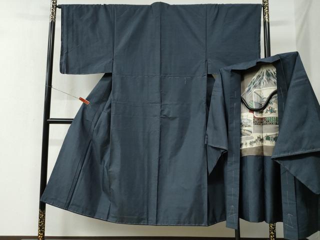 平和屋着物●男性　本場大島紬　アンサンブル　80亀甲　総詰め　正絹　逸品　未使用　CABB4769yc