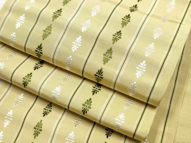 平和屋着物●本場筑前博多織 半幅帯 いちご錦 証紙付き 正絹 逸品 CABB9588hy