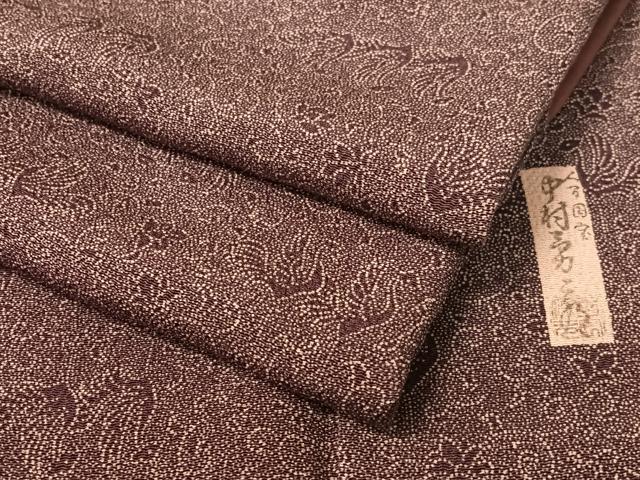 平和屋着物●重要無形文化財　人間国宝　中村勇二郎　江戸小紋　平等院鳳凰　鬼しぼ縮緬　正絹　逸品　CABC2764vp
