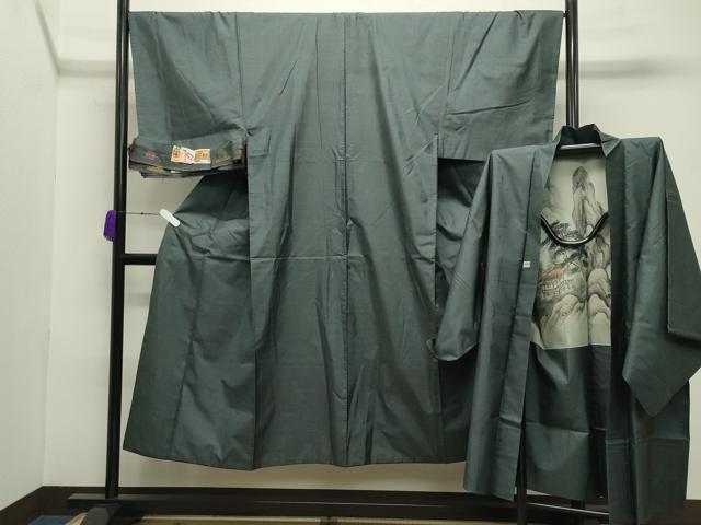 平和屋着物●男性　本場大島紬　アンサンブル　100亀甲　総詰め　高島屋扱い　証紙付き　正絹　逸品　CABC8022gh