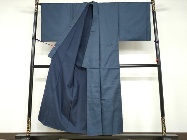 平和屋着物●男性　紬　アンサンブル　長羽織　100亀甲　総詰め　キングサイズ　正絹　逸品　DABB0733ud
