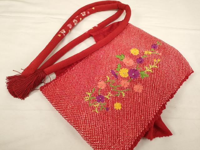 平和屋着物∵七五三 女の子 和装小物 帯締め・帯揚げセット 総絞り 刺繍 丸ぐけ 撚り房 逸品 AABF2224ja