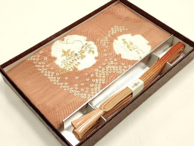 Other - 平和屋着物●和装小物　帯締め・帯揚げセット　平組　絞り　雪輪花文　暈し　金糸　金彩　逸品　未使用　AABF4196ay
