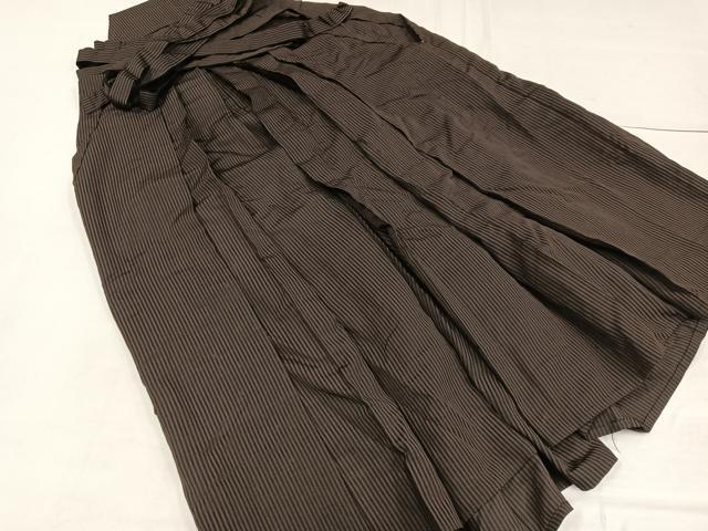 平和屋着物●男性　馬乗り袴　縞　正絹　逸品　AABF6061ph