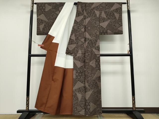 平和屋着物●本場大島紬　7マルキ　切嵌吉祥花文　正絹　逸品　CABC2251ut
