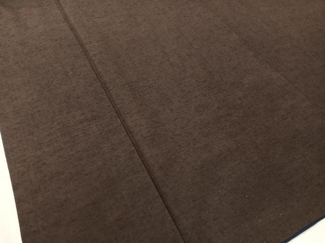 平和屋着物●男性　紬　アンサンブル　鉄黒色　正絹　逸品　CABC2722vp
