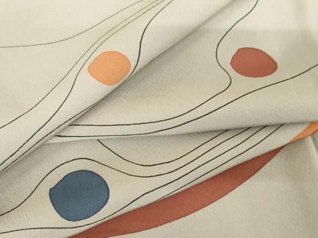 Kimono - 平和屋着物●ピエール・カルダン　小紋　流水丸文　正絹　逸品　AABF6597cs