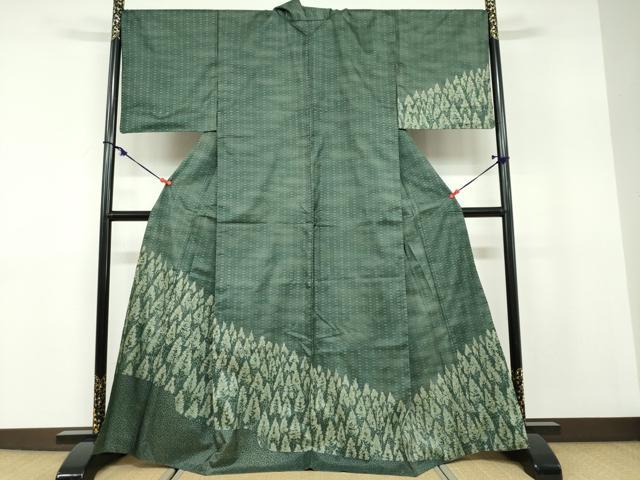 Full-Length Under-Kimono - 平和屋着物●本場染大島紬　訪問着　樹林文　正絹　逸品　DABB0797ud