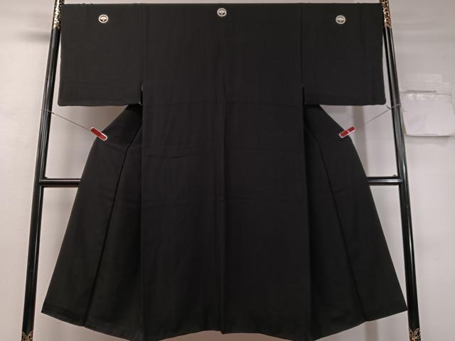 平和屋着物●男性　黒紋付　正絹　逸品　CABC9996vp