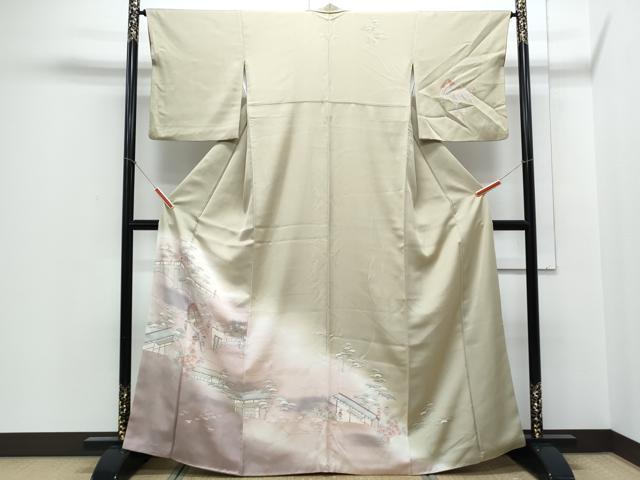 平和屋着物■訪問着 人物風景文 暈し染め 金彩 正絹 逸品 CABF1608th