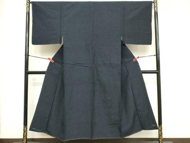 平和屋着物■男性　髭紬　留紺色　正絹　逸品　DABB2454cd
