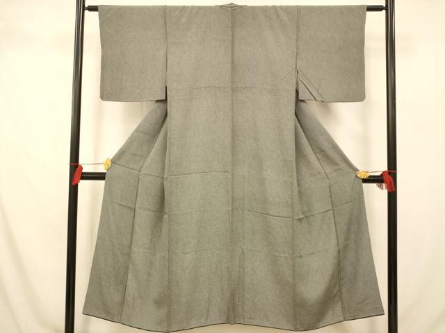 平和屋着物■江戸小紋 鮫小紋柄 黒地 正絹 逸品 AABA3595fw