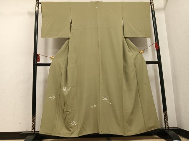 平和屋着物●京加賀糸目友禅作家　山崎巌　色留袖　枝花文　正絹　逸品　AABI0535ph
