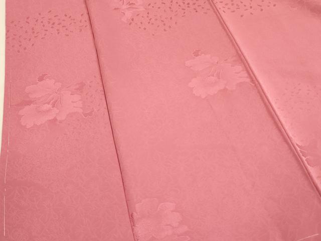 平和屋着物■上質な色無地 草花地紋 桃色 正絹 逸品 未使用 DABA6108op