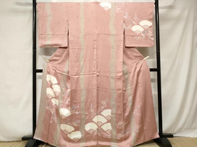 平和屋着物■訪問着 絞り 扇面花間道 正絹 逸品 CABA7419ev