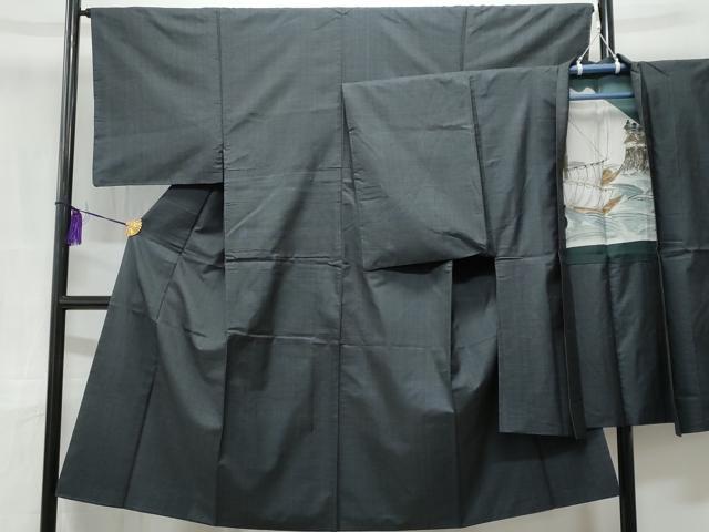 平和屋着物■男性　本場大島紬　アンサンブル　80亀甲　総詰め　正絹　逸品　CABB7976fb