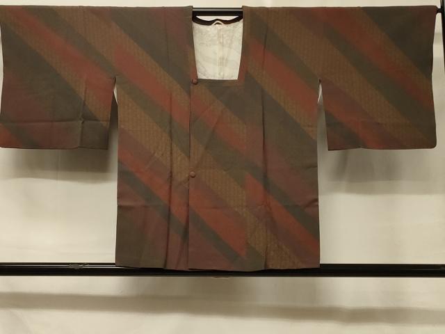 Full-Length Under-Kimono - 平和屋着物＃道行コート　吉祥斜線文　正絹　逸品　CABD7805in