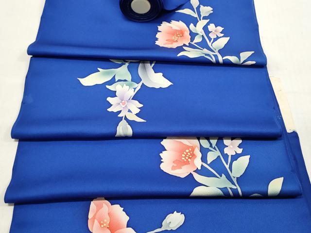 平和屋着物▼小紋　反物　着尺　ろうけつ染め　草花文　逸品　未使用　DABB6035we