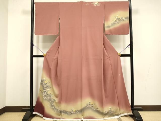 平和屋着物●京加賀友禅　松本健一　訪問着　草花文　暈し染め　正絹　逸品　未使用　DABB9658du