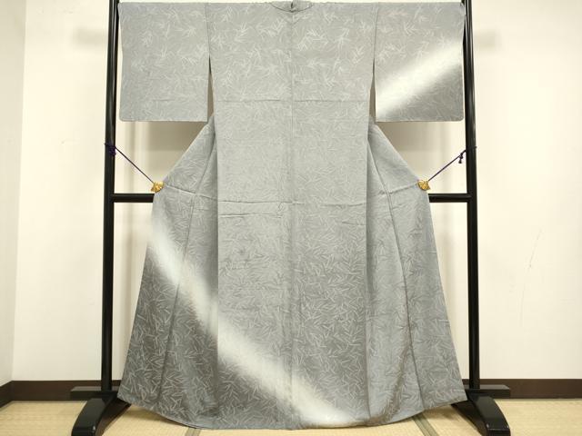 Full-Length Under-Kimono - 平和屋着物●訪問着　笹地紋　暈し染め　正絹　逸品　DABB9675du
