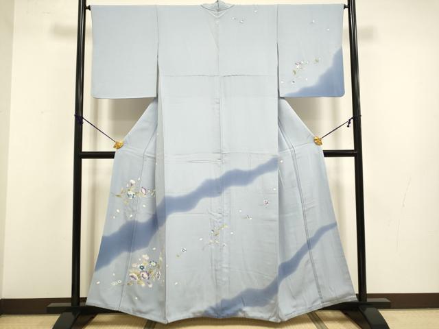 平和屋着物●訪問着　友禅　草花文　暈し染め　正絹　逸品　DABB9684du