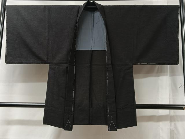 平和屋着物＃男性　長羽織　単衣　紬地　霞文　正絹　逸品　未使用　CABC3029ev