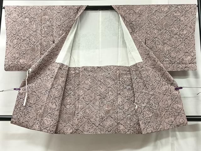 平和屋着物＃道行コート　更紗花文　正絹　逸品　CABC3045ua