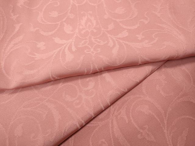 平和屋着物●上質な色無地 花唐草地紋 桃色 正絹 逸品 CABD0187ut