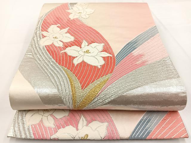 Rakuten - 平和屋着物◎両面　六通柄袋帯　唐織　カトレア　金銀糸　正絹　逸品　BAAW3000yc