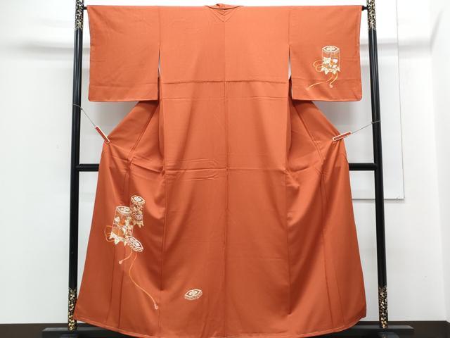 平和屋着物▼訪問着 総刺繍 駒刺繍 貝桶花文 正絹 逸品 CABC1594th