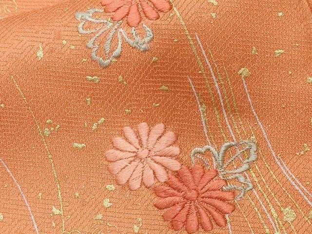 平和屋着物■訪問着　刺繍　枝花文　金彩　正絹　逸品　CABD3833ev