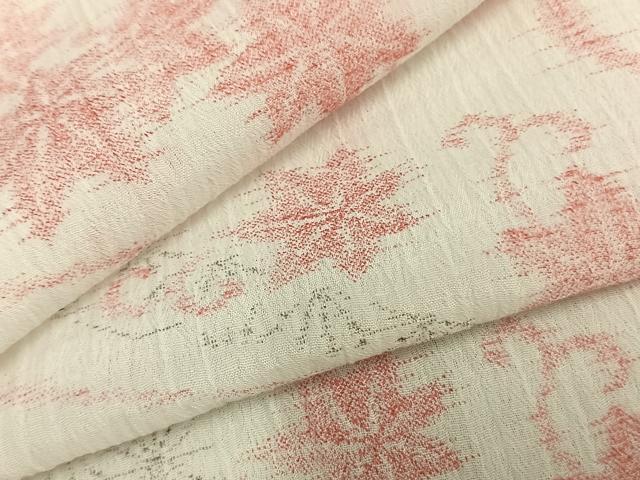 平和屋着物＊夏物 小紋 流水舞葉文 洗える着物 AAAY3432fy