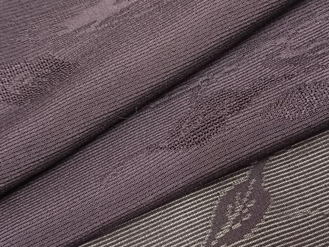 Summer Wear - 平和屋着物＊夏物　色無地　舞葉紋絽　滅紫色　洗える着物　AAAY3433fy