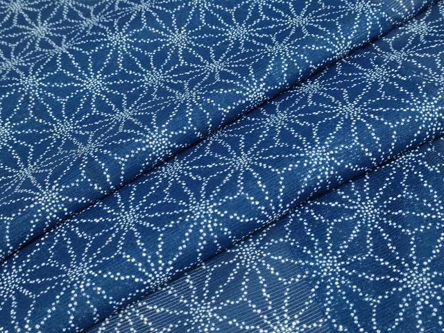 平和屋着物＊夏物 小紋 絽 麻の葉文様 洗える着物 AAAY8830st